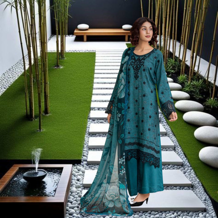ANMOL –Premium Embroidered Suit (Teal Green)