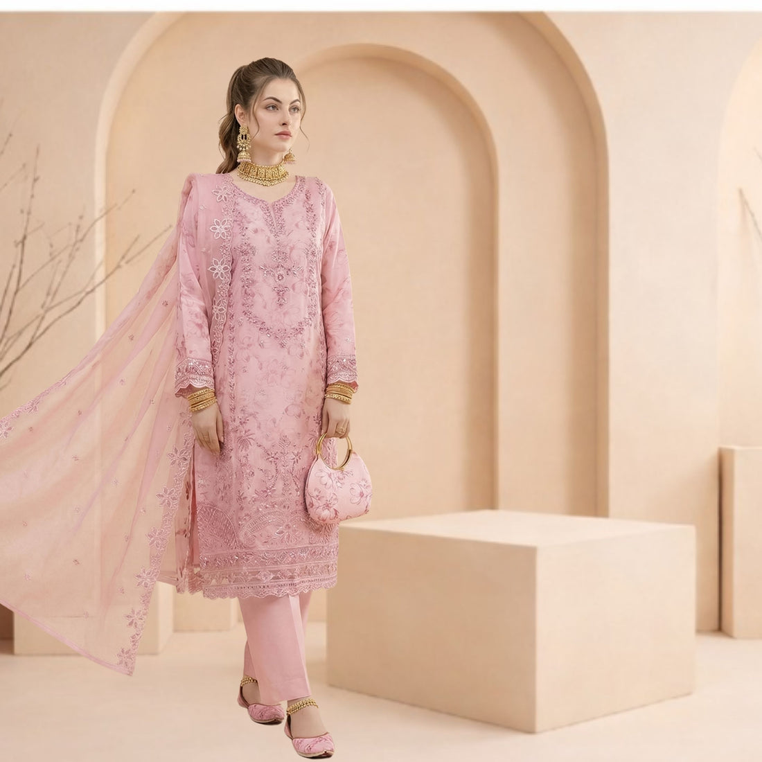 The Clutch & Khosa Collection HUDA_Blush_Pink
