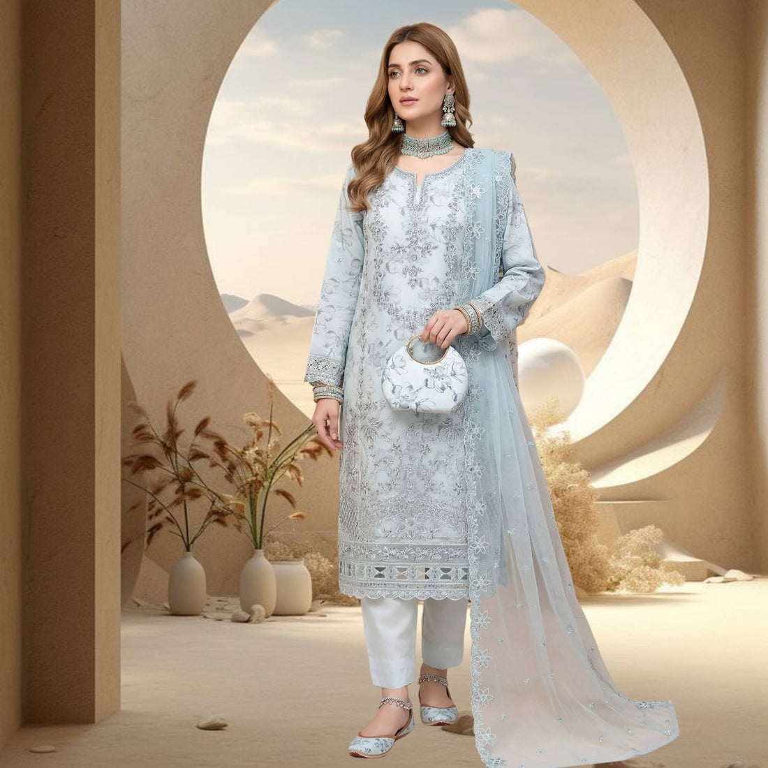 The Clutch & Khosa Collection HUDA_Powder_Blue