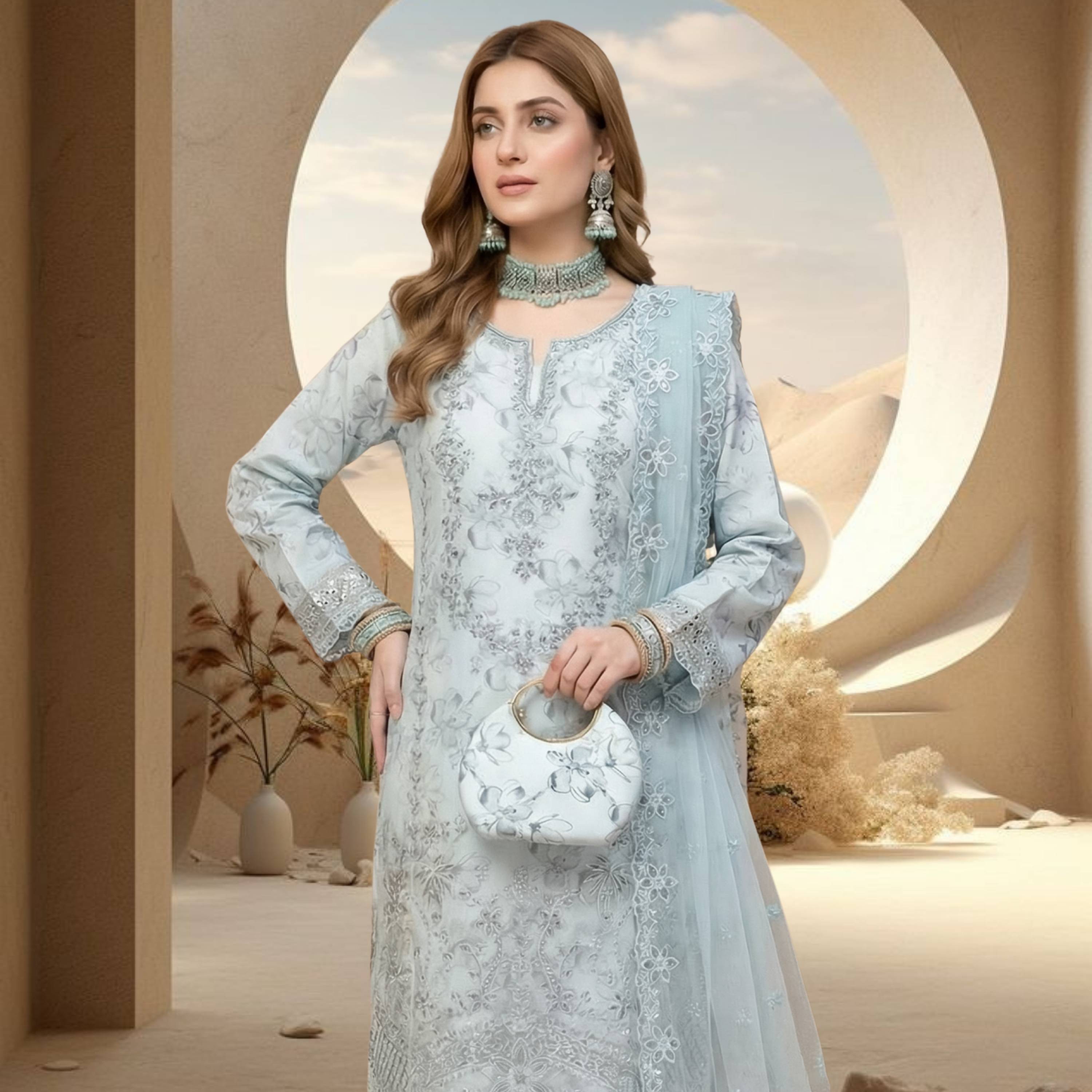 The Clutch & Khosa Collection HUDA_Powder_Blue