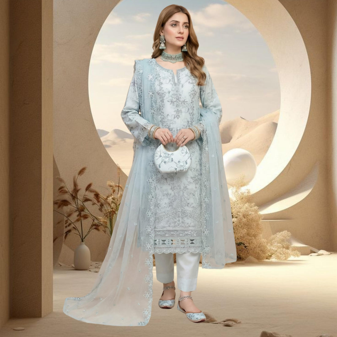 The Clutch & Khosa Collection HUDA_Powder_Blue