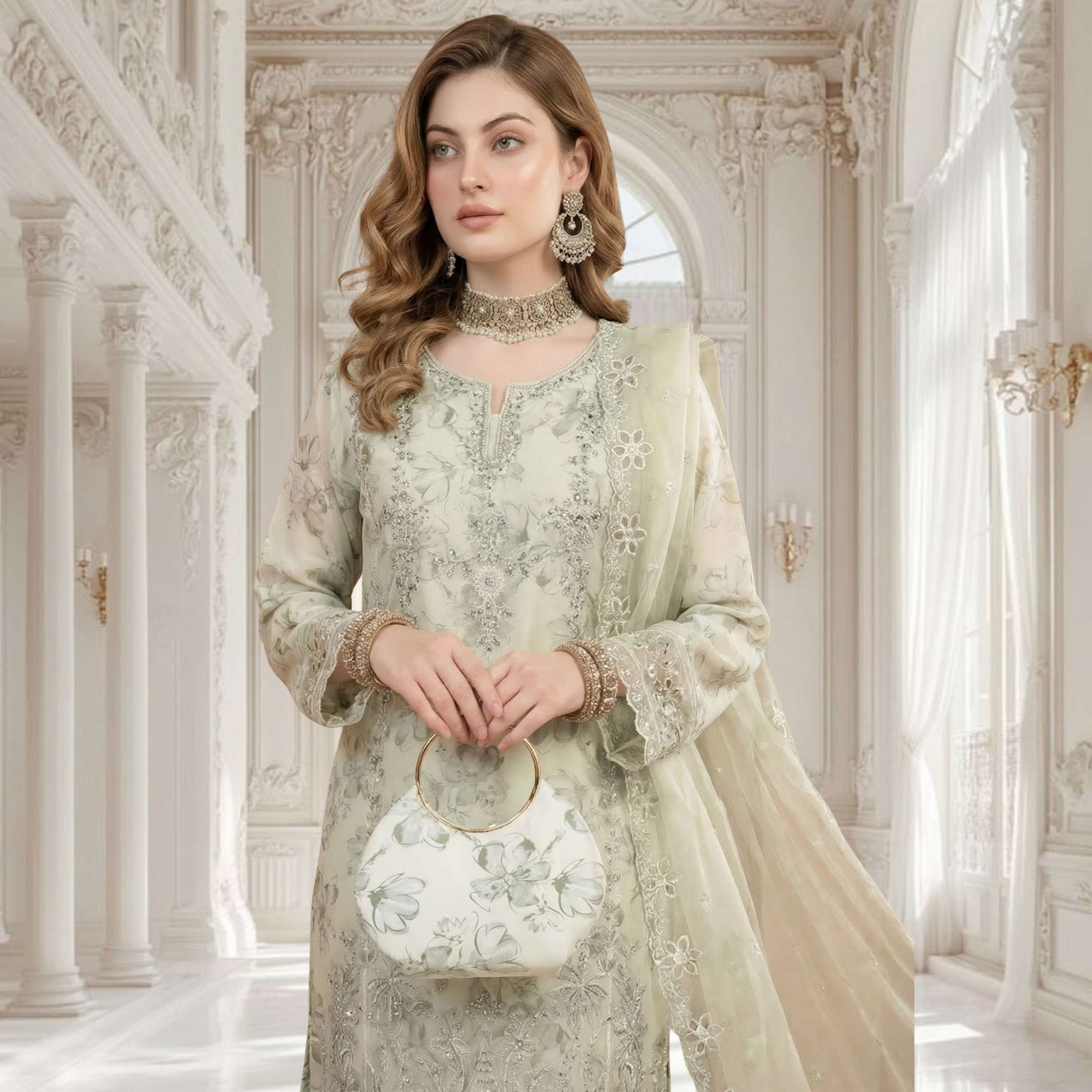 The Clutch & Khosa Collection HUDA_Sage_Green