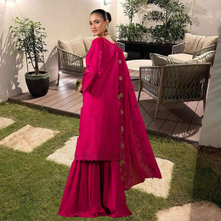 Satrangi Luxury Embroidered 3PC Lawn Suit with Chikan Kari Cut-Work Vol-33