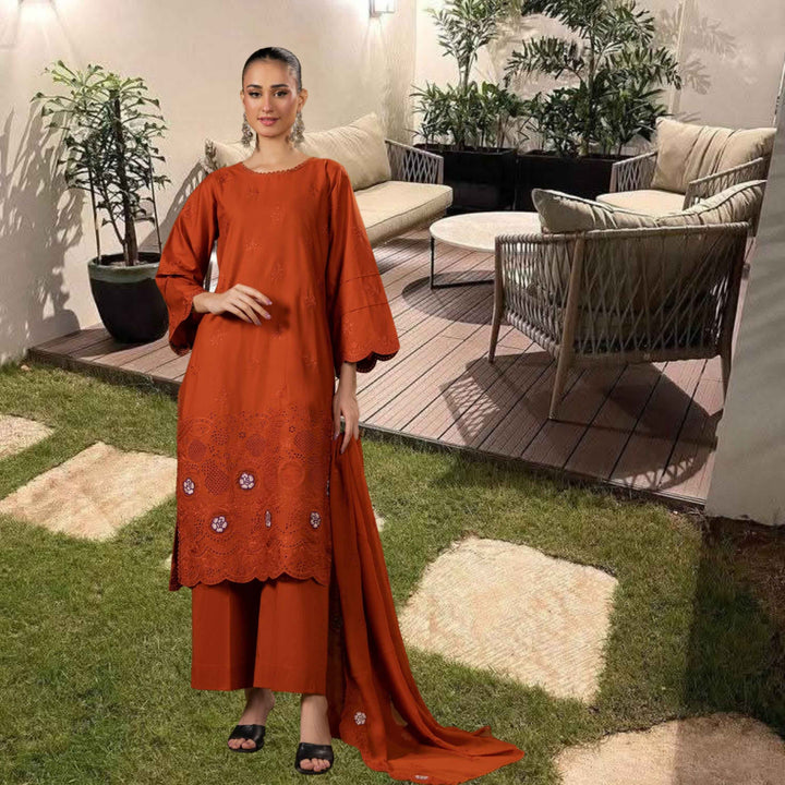 Satrangi Luxury Embroidered 3PC Lawn Suit with Chikan Kari Cut-Work Vol-33