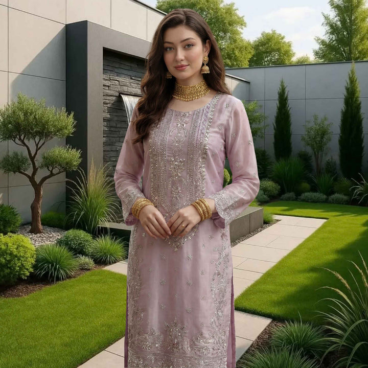 ULFAT Luxury Heavy Embroidered Shesha Silk