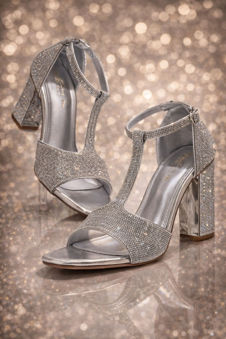 Women Heel Sandals – Silver