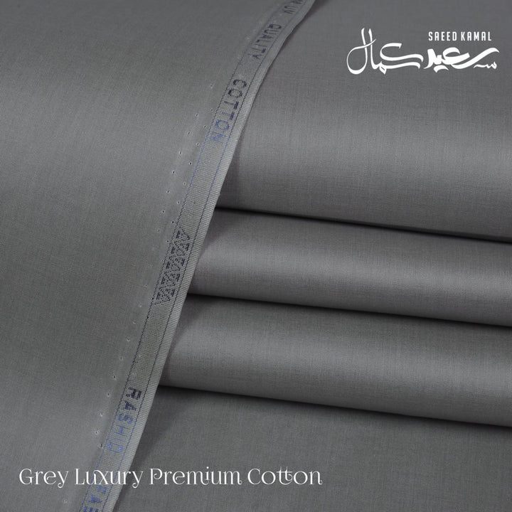 Men Shalwar Kameez Cotton Grey Unstitched