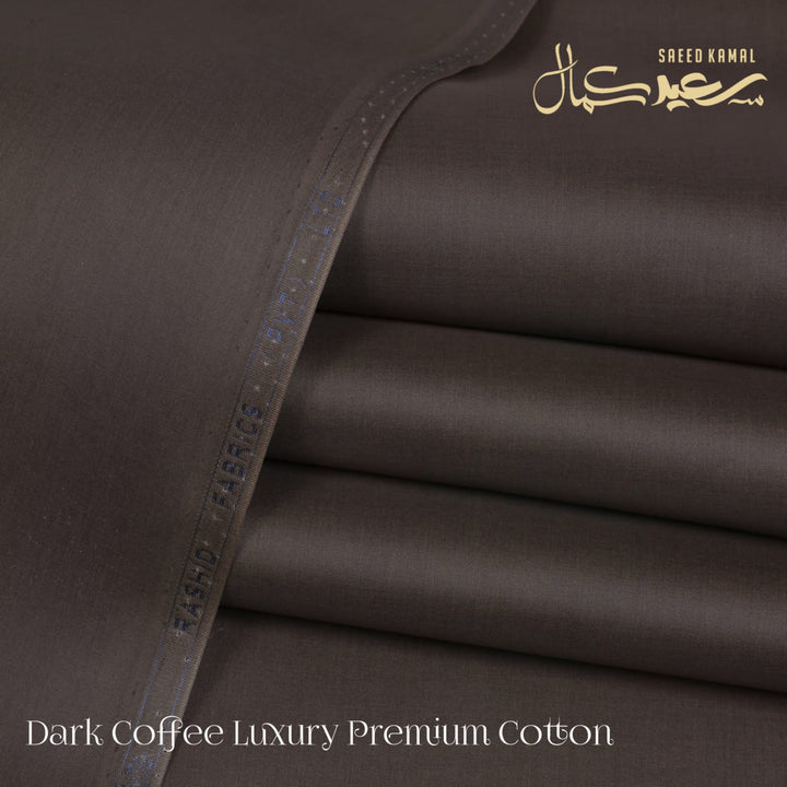 Men Shalwar Kameez Cotton Dark Coffee Unstitched
