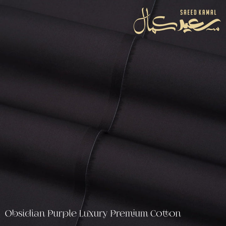 Men Shalwar Kameez Cotton Obsidian Purple Unstitched