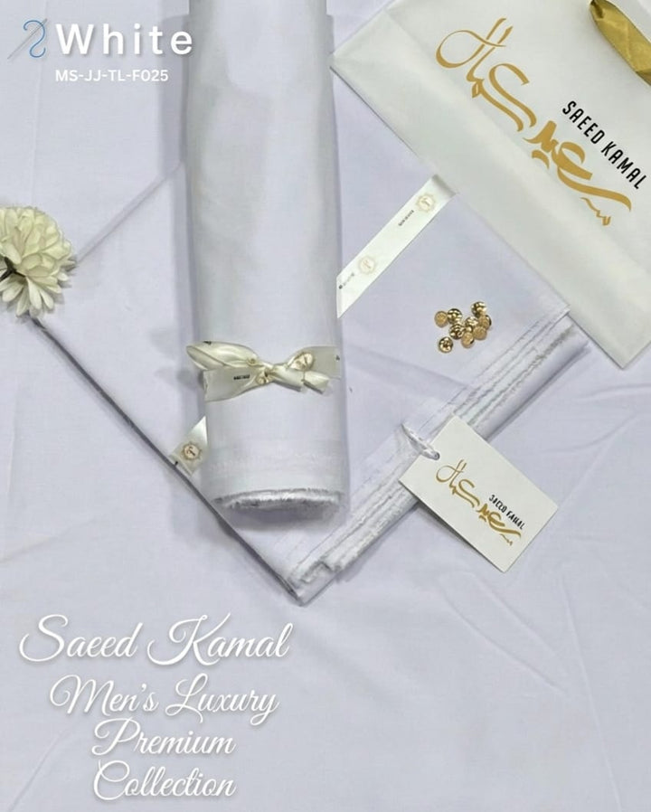 Men Shalwar Kameez Cotton White Unstitched